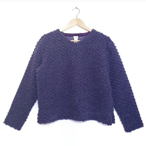 J. Jill Boxy Cut Oversized Fit Textured Pullover Purple Sweater Size XS - Picture 1 of 4